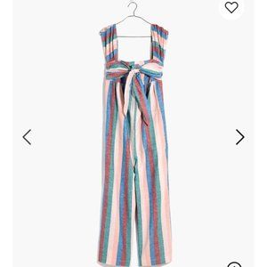 Madewell Cap-Sleeve Tie Jumpsuit in Flagstaff Stripe